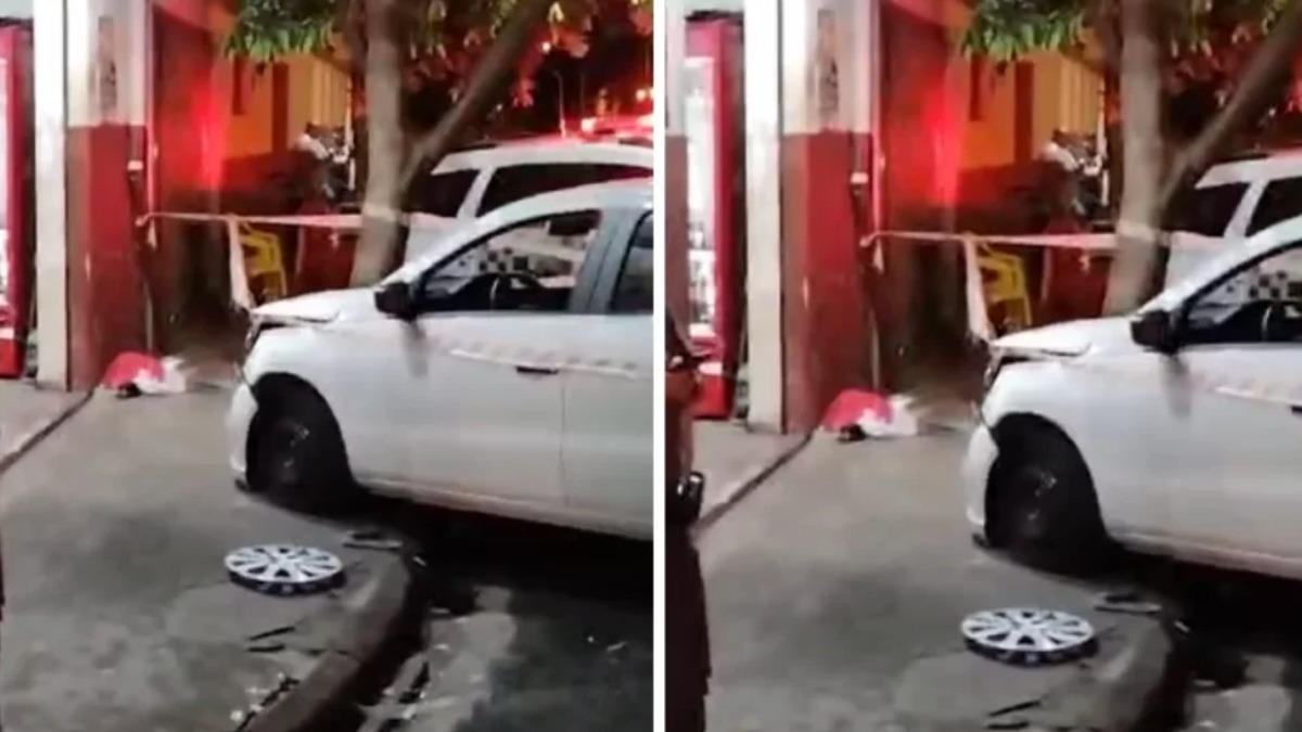 acidente de carro calçada