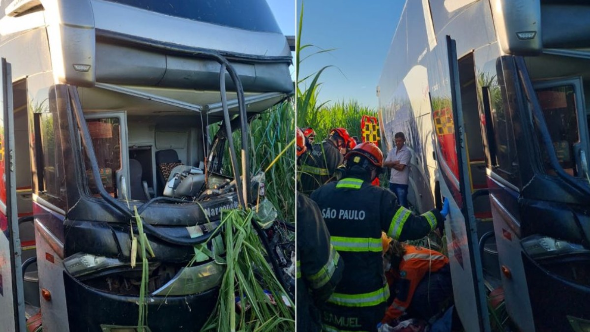 acidente ônibus caminhão