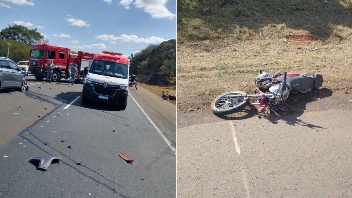 Motociclista é socorrido em estado grave