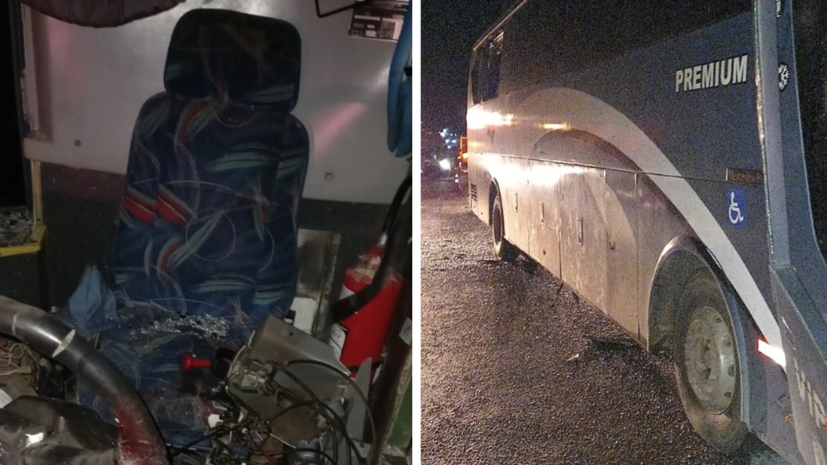 acidente ônibus caminhão