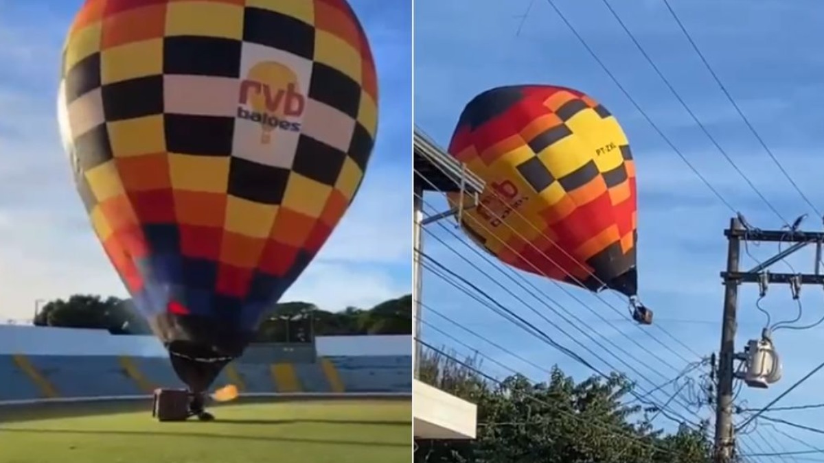 Co-piloto cai de balão durante pouso
