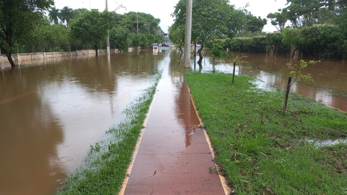 Avenida Paschoal Innecchi segue alagada na