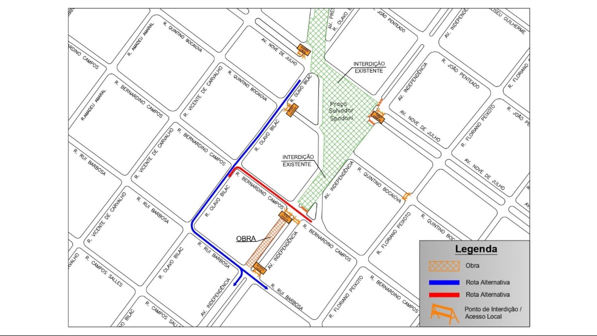 interdição Avenida Independência