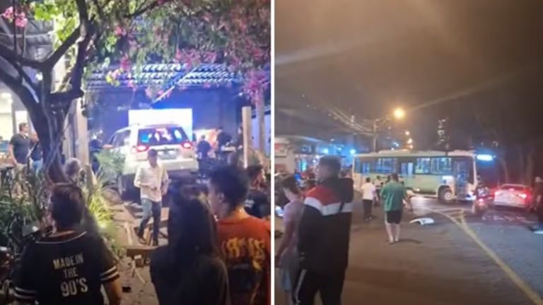 Carro invade bar após bater contra