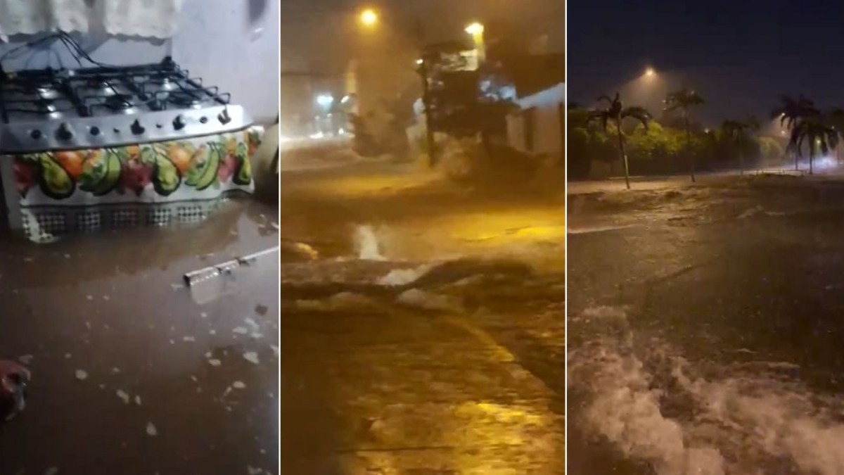 Temporal em Guariba transforma ruas