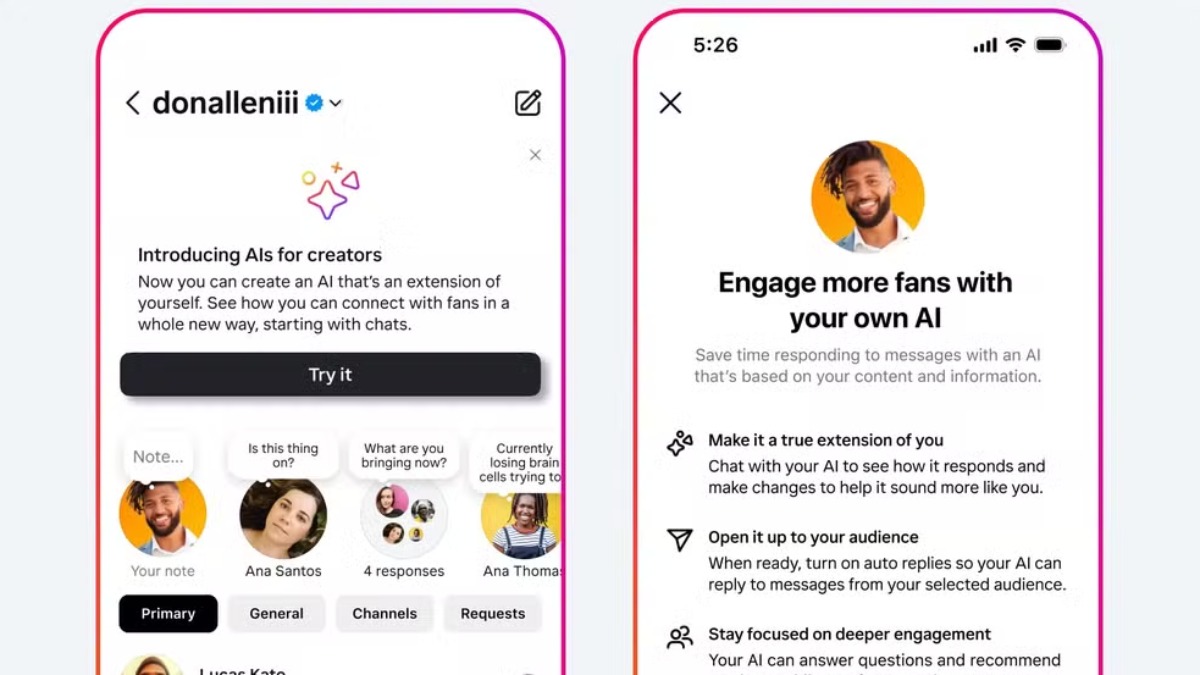 Meta lança conversa com clones digitais