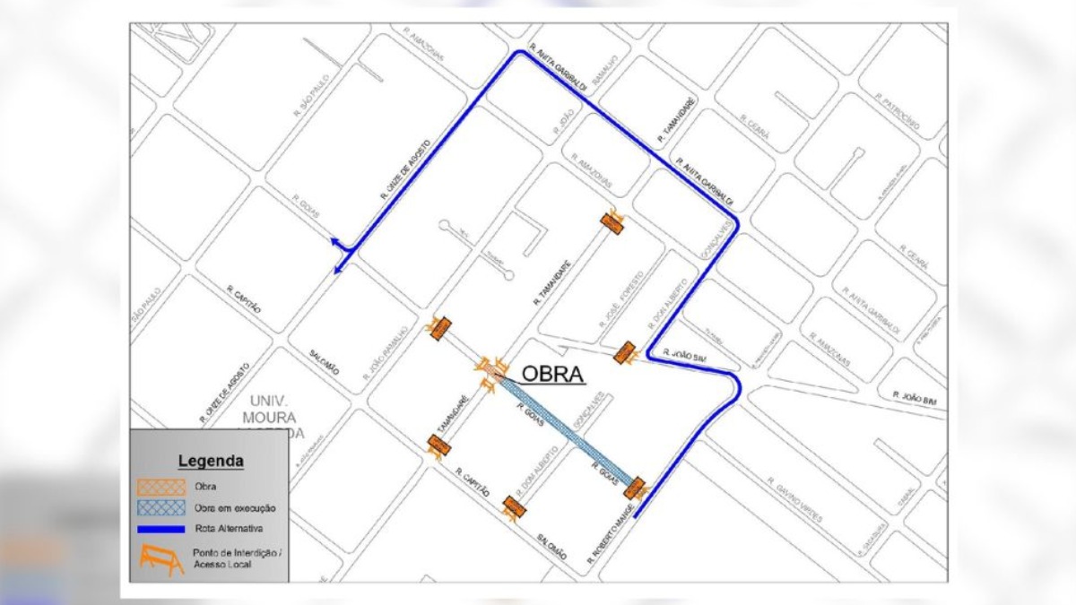 Cruzamento da rua Goiás