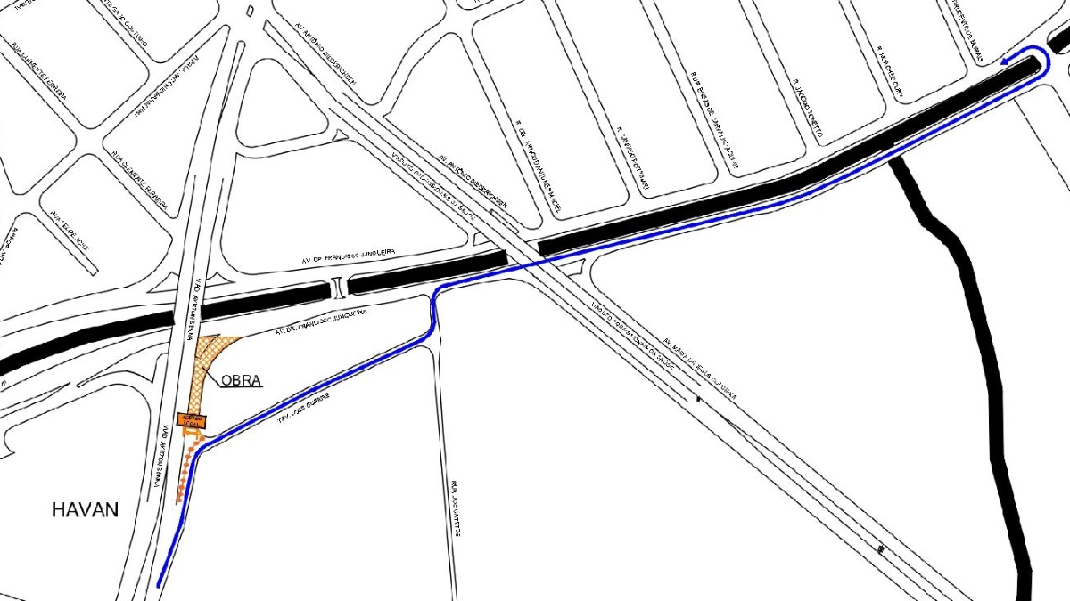 interdição avenida Francisco Junqueira