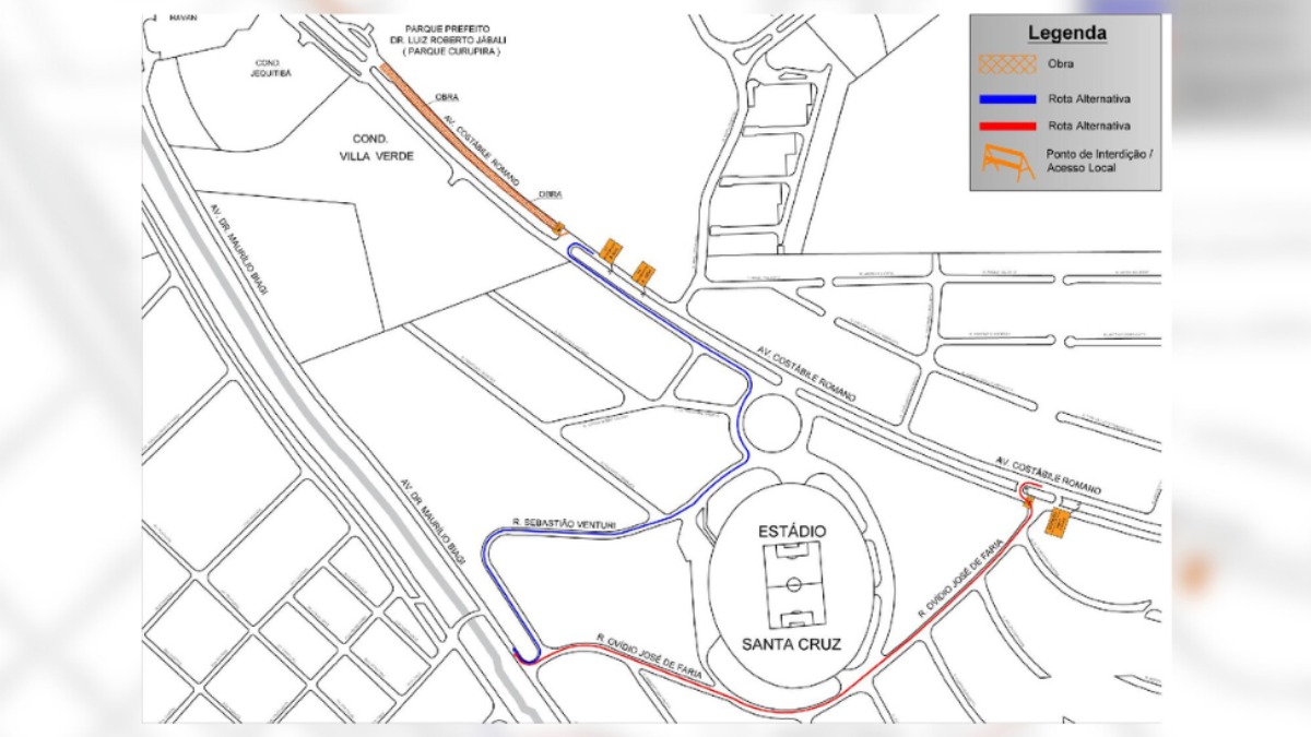 interdição avenida Costábile Romano