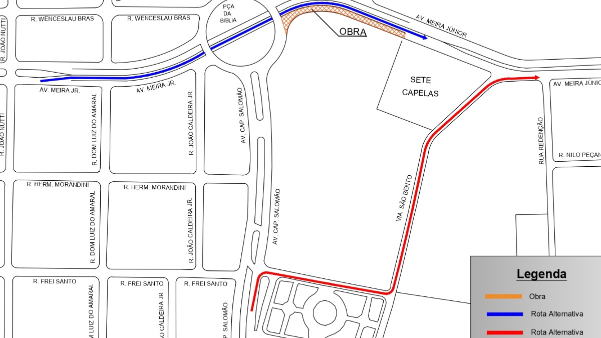 interdição Avenida Meira Júnior