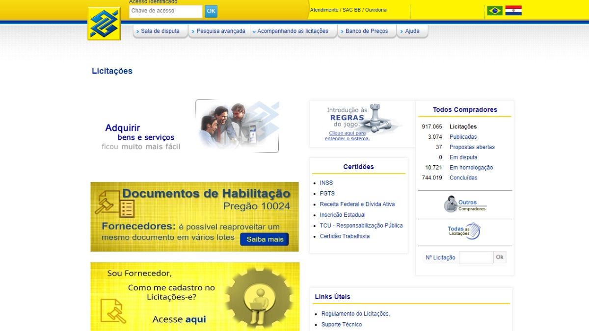 Leilão Correios produtos