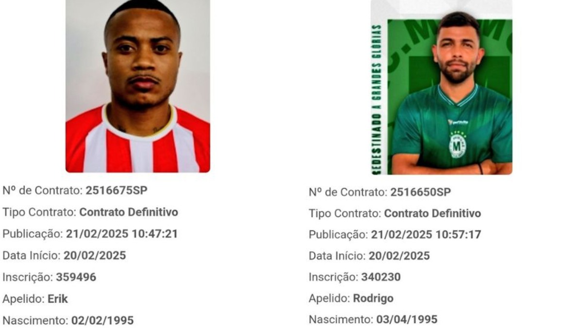 Rodrigo Mucuri e Erik são registrados
