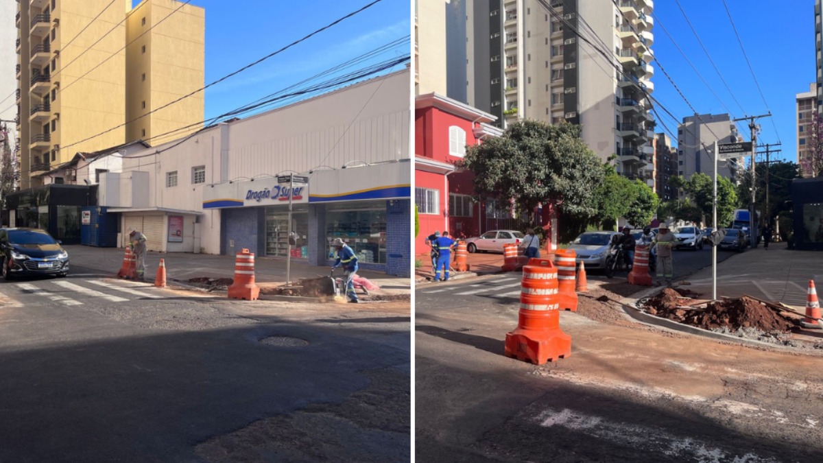 Obras na rua Campos Salles
