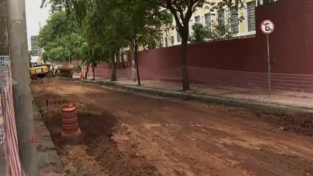 Obras na Rua Lafaiete