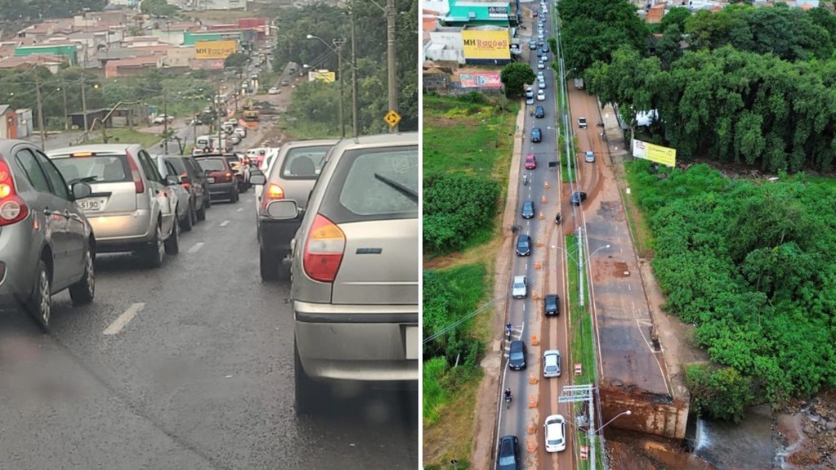 Obras na ponte do córrego Engenho