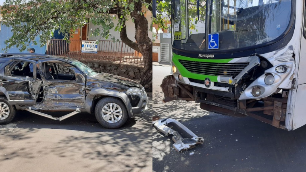 Acidente ônibus e carro