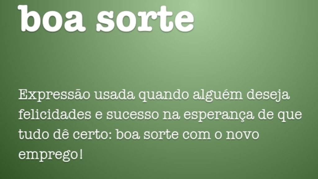 boa sorte
