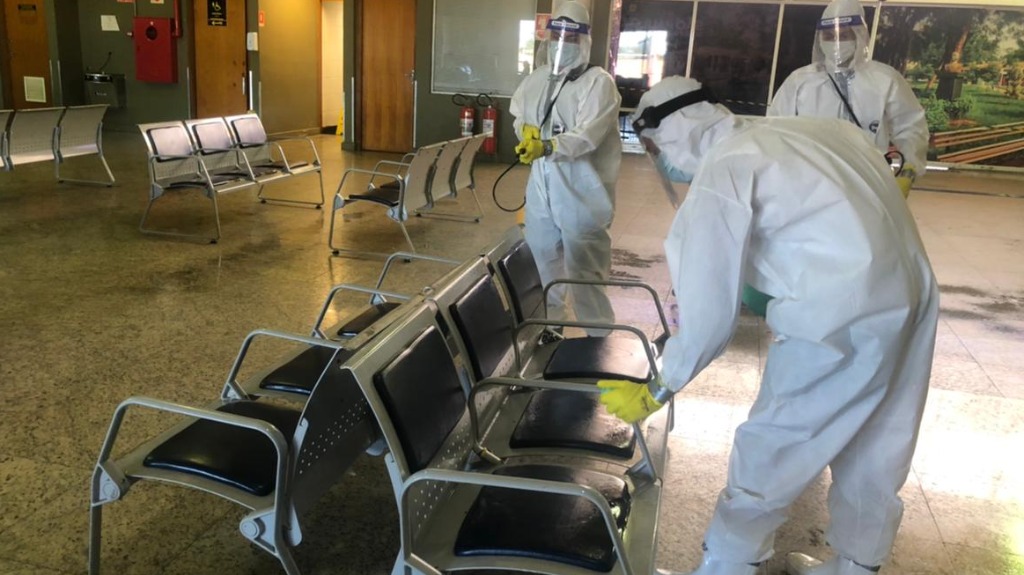 descontaminação aeroporto