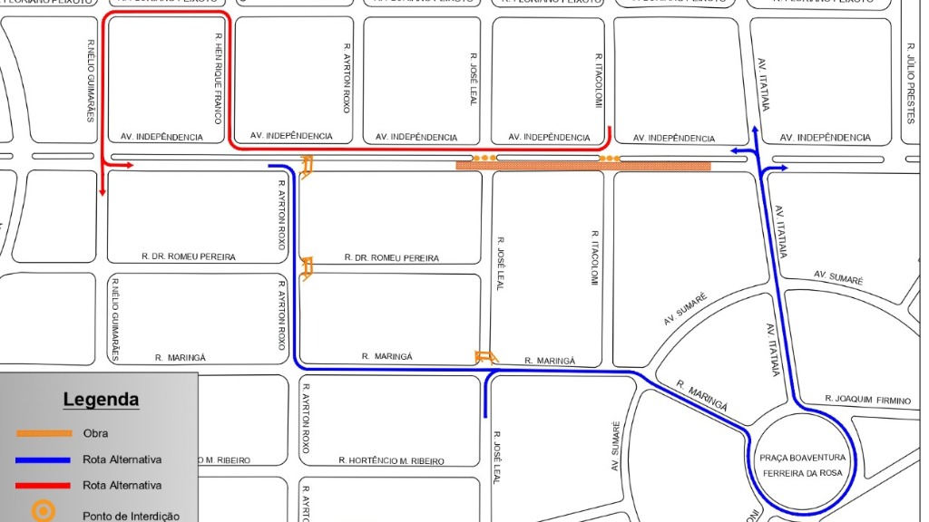 Interdição Avenida Independência