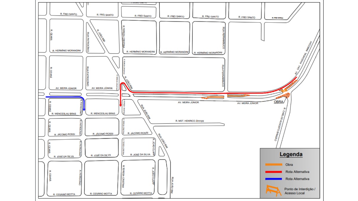Interdição Rua Carlos Augusto Brasão