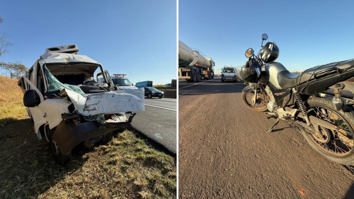 Acidente van caminhão