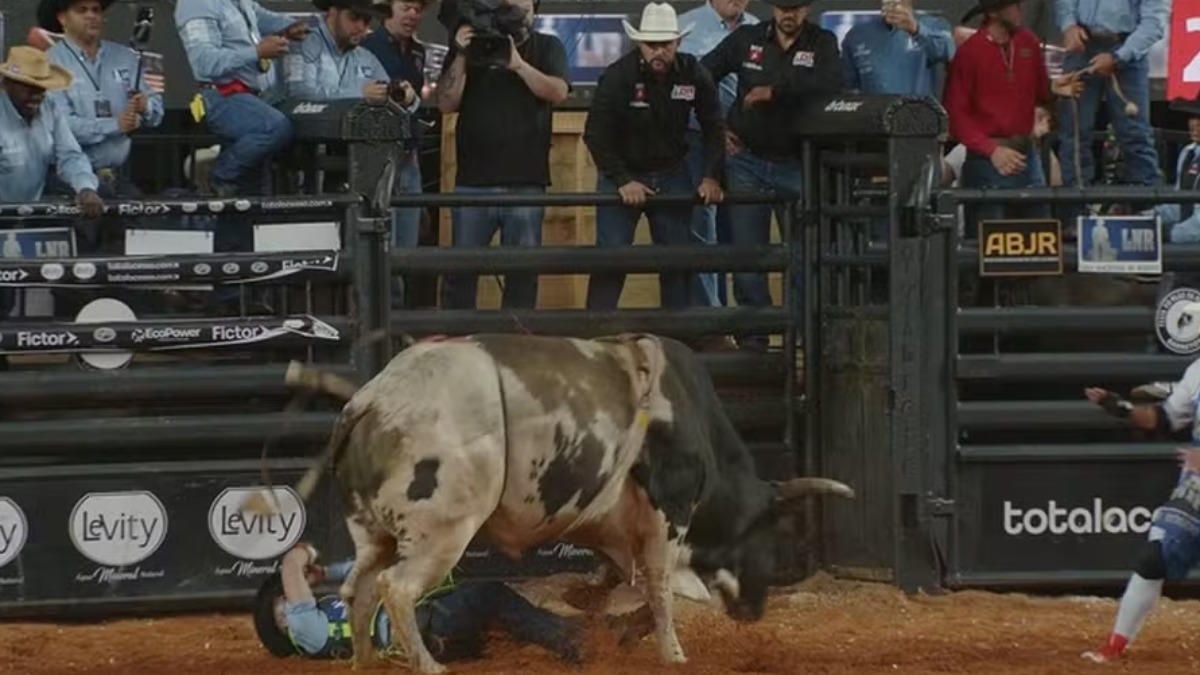 peão atingido por touro