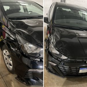 Carro que atropelou mãe e filho