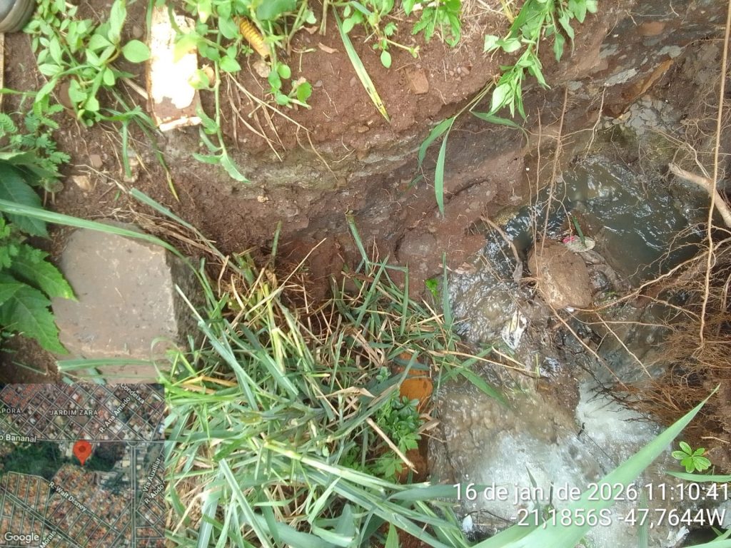 Vazamento de esgoto no córrego Tanquinho provoca mau cheiro e reclamações em Ribeirão Preto