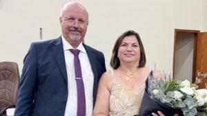 Prefeito e primeira-dama de Vosta Alegre do Alto Nelson Antônio Rozani e osa de Fátima de Jesus Baldi Rozani